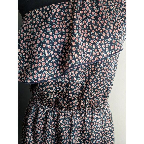 Free Generation One Shoulder Floral Dress with Ruffle - M Made in USA - Picture 2 of 8